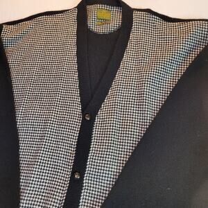 Vintage Evergreen Wool Cardigan Sweater Mens Size Large Quality Knitwear Grandpa